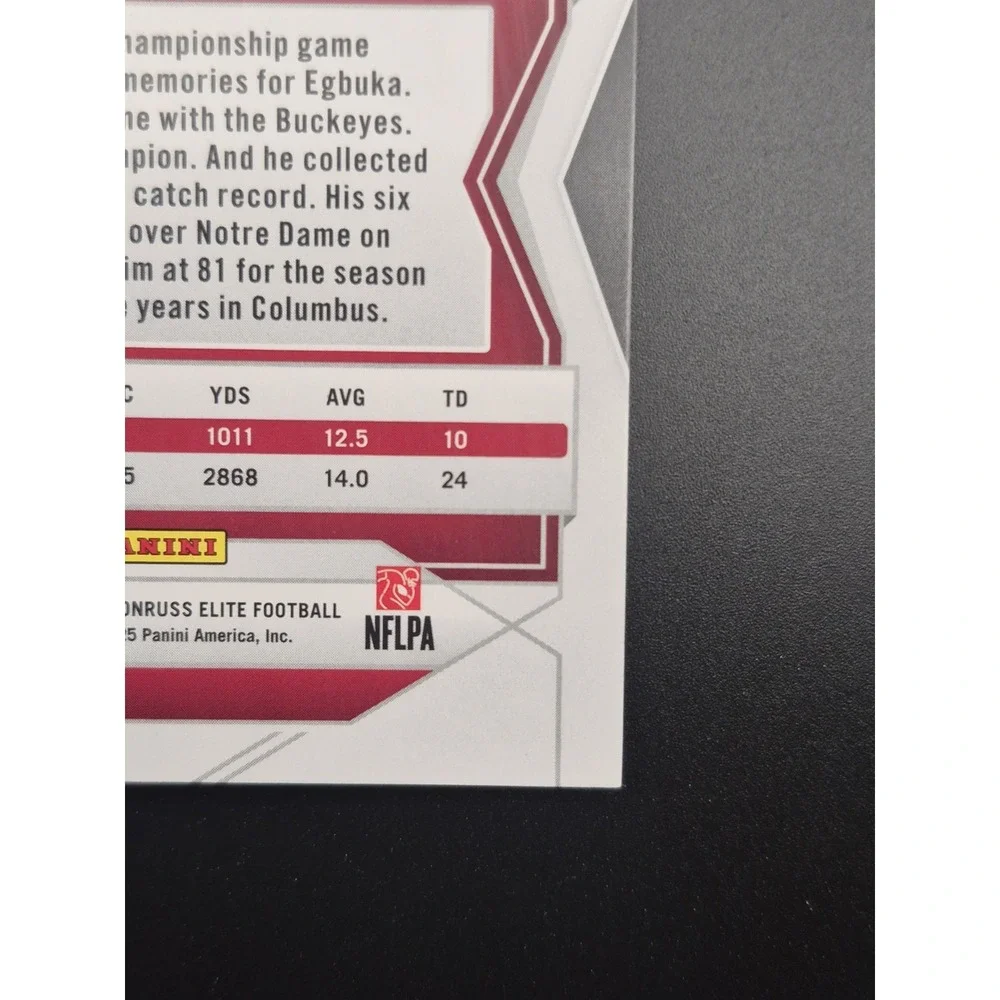 2025 Panini‎ Donruss Elite Emeka Egbuka #102 Rookies Pink Ink (RC) Buccaneers